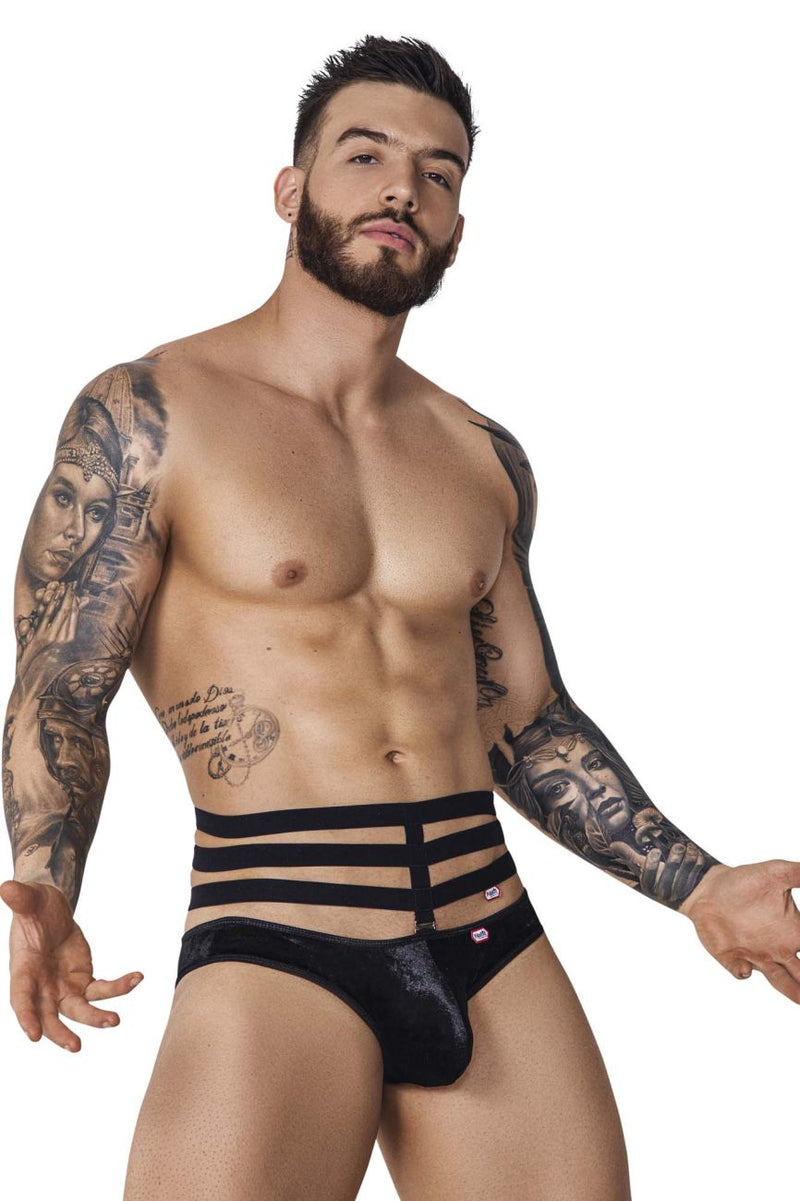 Pikante PIK 1097 Briefs de terciopelo clandestino color negro