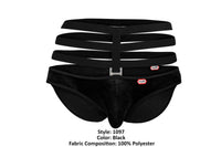 Pikante PIK 1097 Briefs de terciopelo clandestino color negro