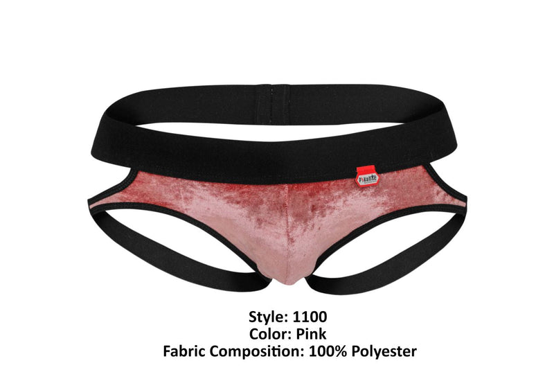 Pikante pik 1100 clandestine en velours jockstrap rose