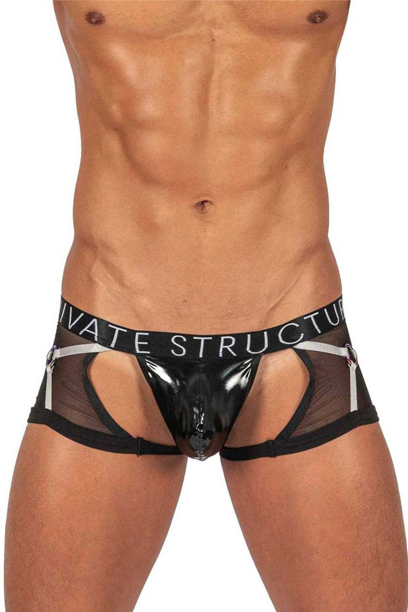 Private Structure LCUT4417 Alpha Low Waist Harness Trunks Color Black