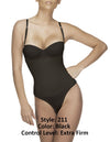 Vedette 211 Nadine Strapless Bodysuit in Thong Color Black