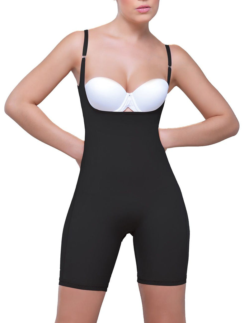 Vedette 914 Amelie Open Bottom Mid thigh Shaper Color Black