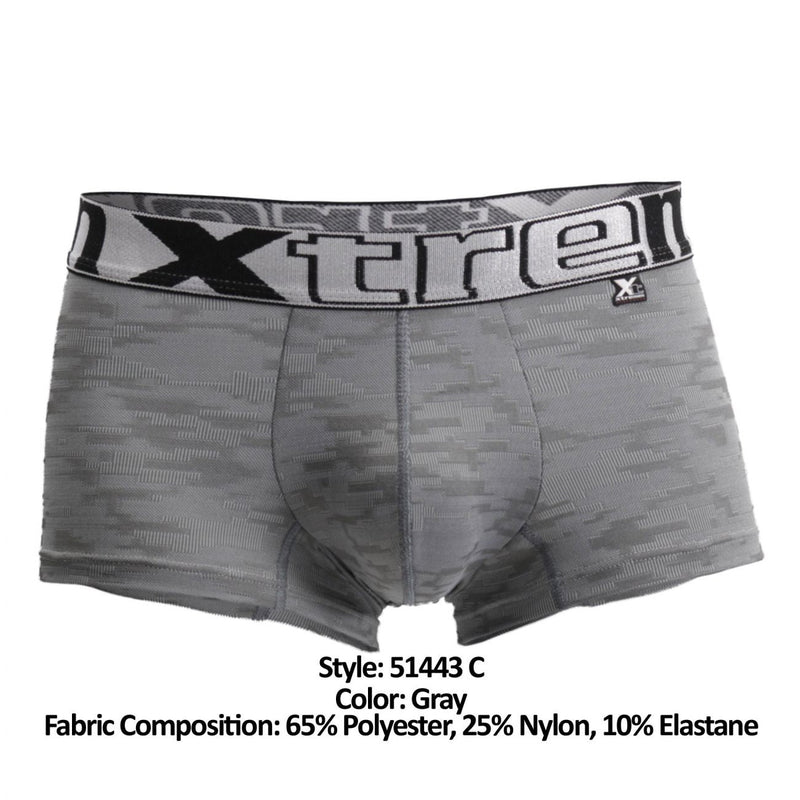 Xtremen 51443C Jacquard Camouflage Boxer Briefs Color Gray