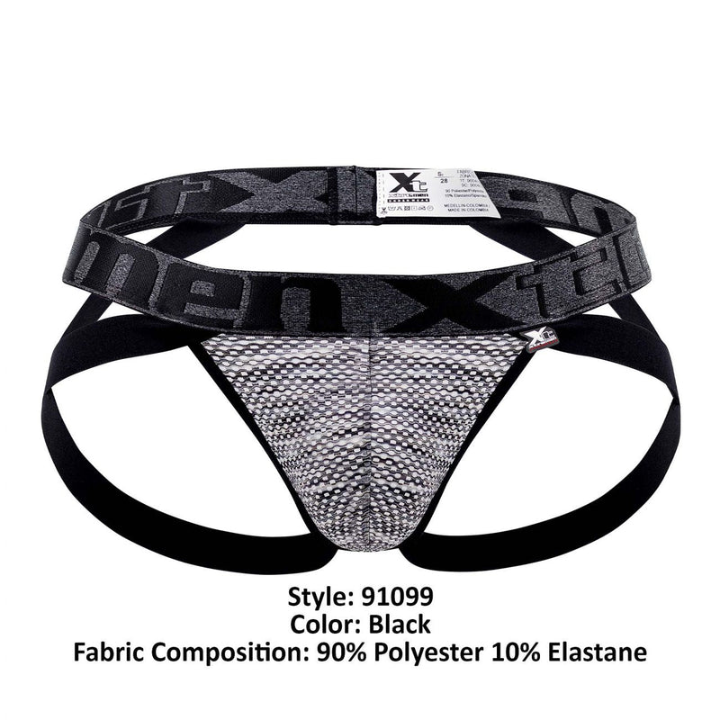 Xtremen 91099 Microfiber Mesh Jockstrap Color Black