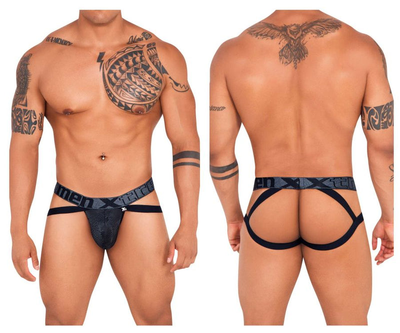 Xtremen 91128 Snake Print Jockstrap Color noir