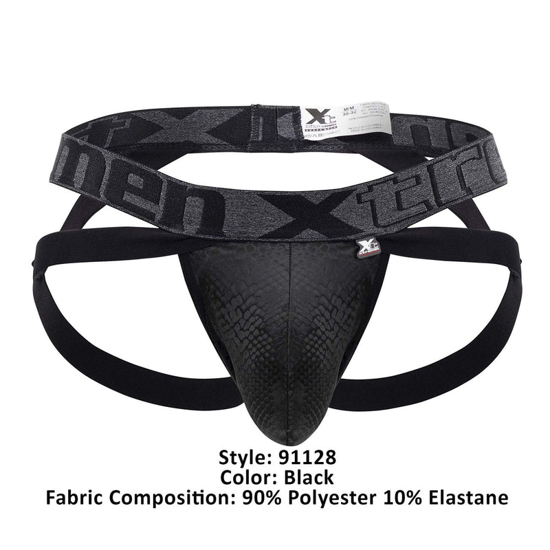 Xtremen 91128 Snake Print Jockstrap Color noir