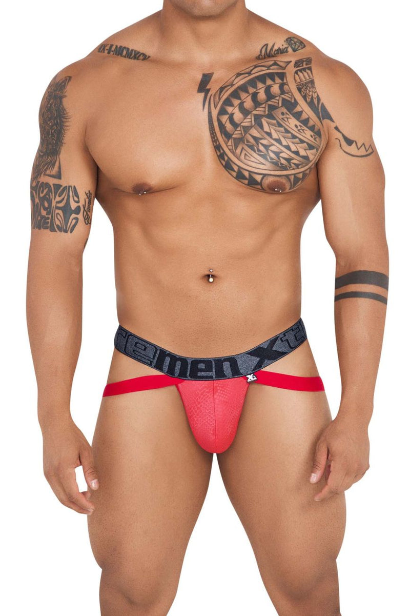 Xtremen 91128 Snake Print Jockstrap Color Red