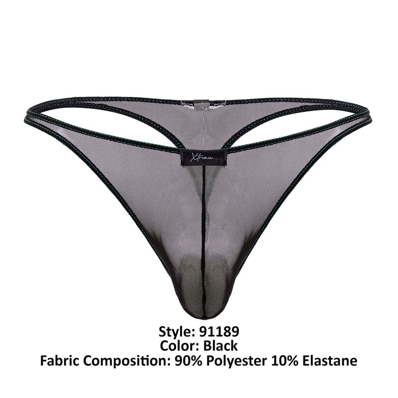 Xtremen 91189 Tulle Mesh Thongs Color Negro