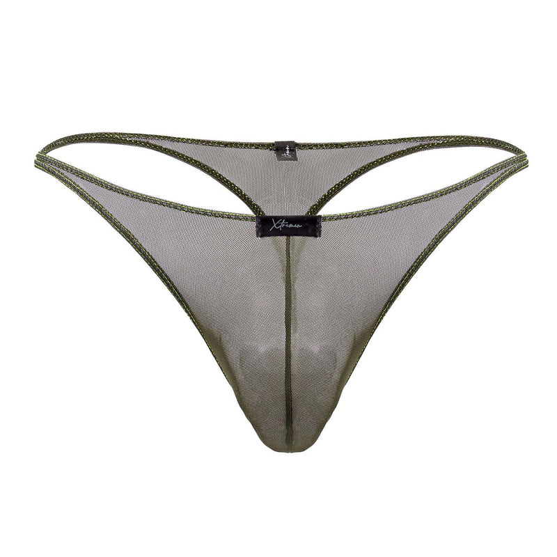 Xtremen 91189 Tulle Mesh thongs रंग हरा